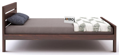 Sheesham Wood Bed Without Storage - 1 Year Warranty - Walnut Finish