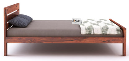 Sheesham Wood Bed Without Storage - 1 Year Warranty - Honey Finish