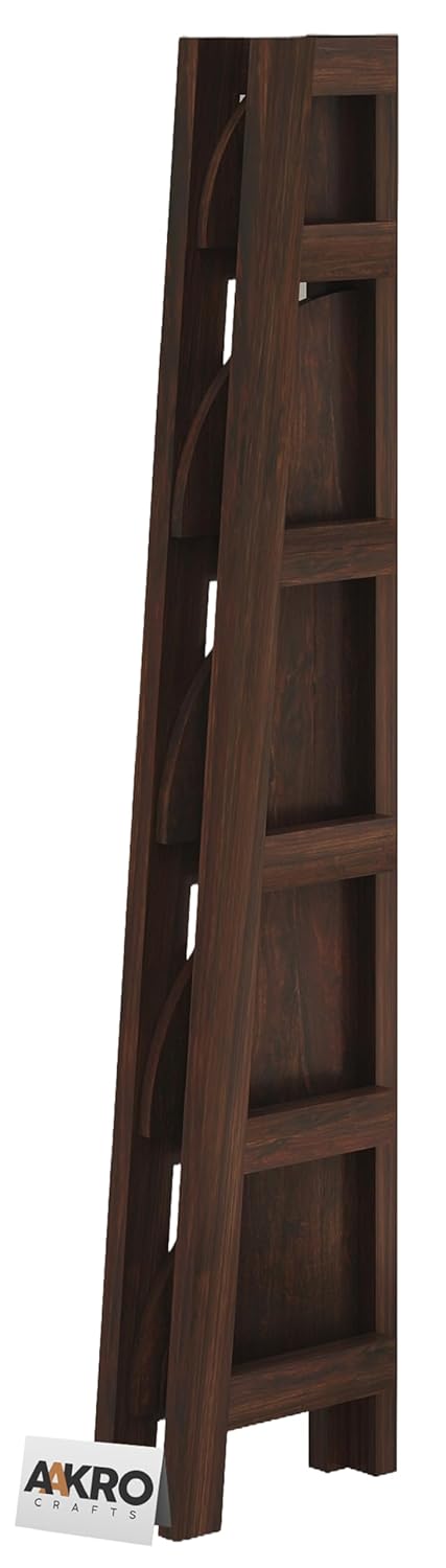 Sheesham Wood 5 Tier Corner Bookshelf / Bookcase Display Unit