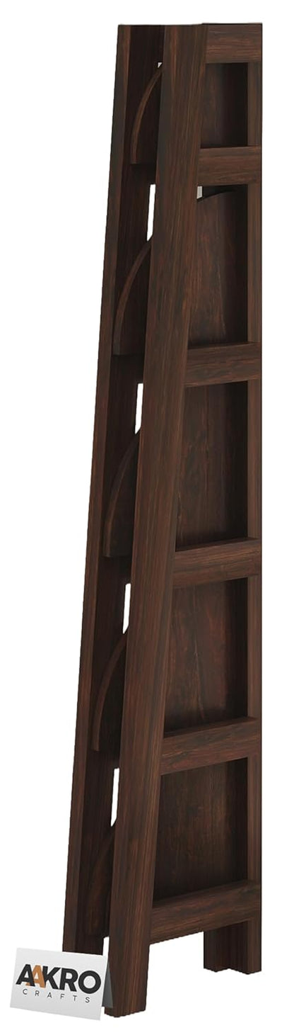 Sheesham Wood 5 Tier Corner Bookshelf / Bookcase Display Unit