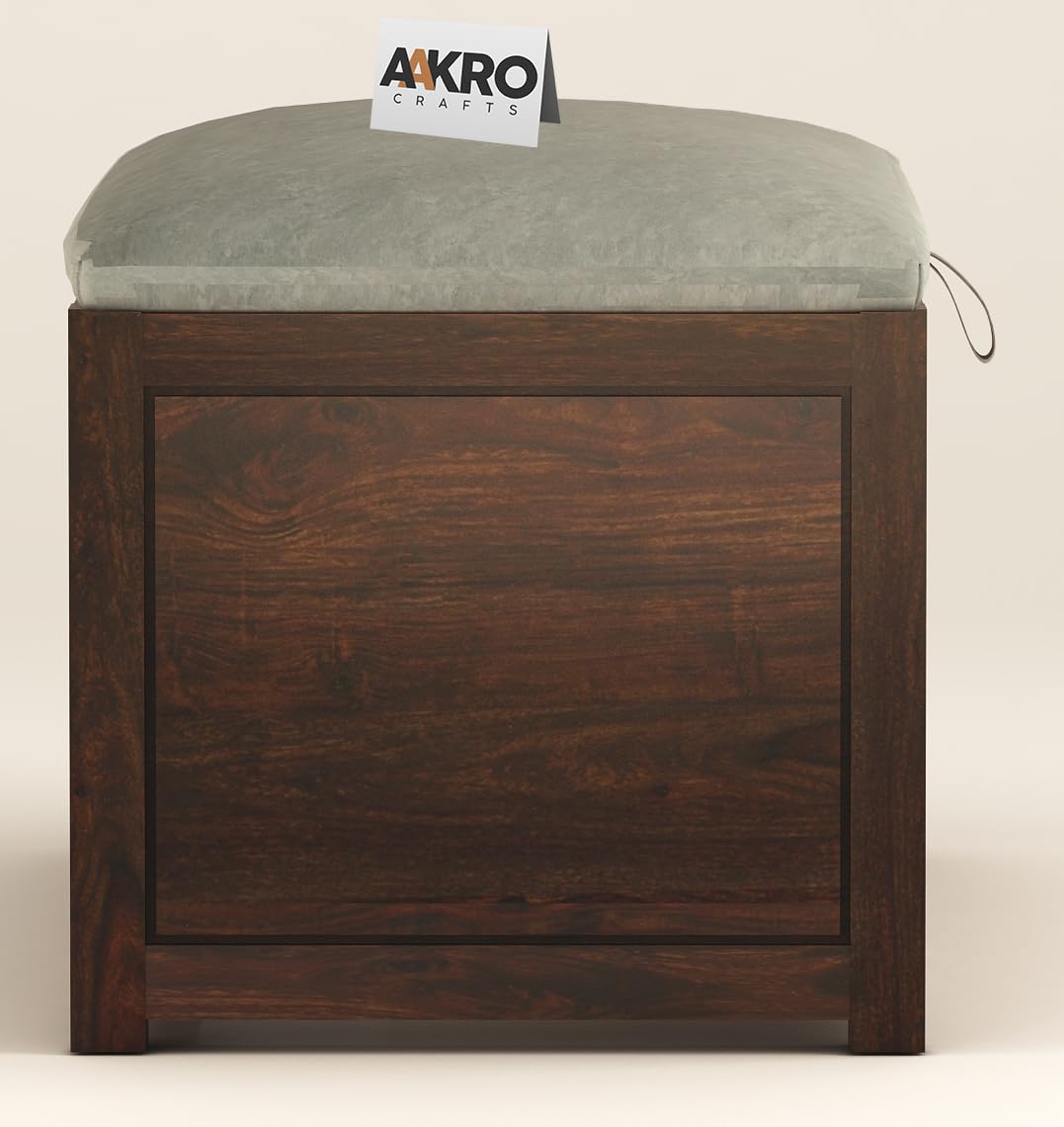 Sheesham Wood Storage Bench - 1 Year Warranty - Walnut Finish