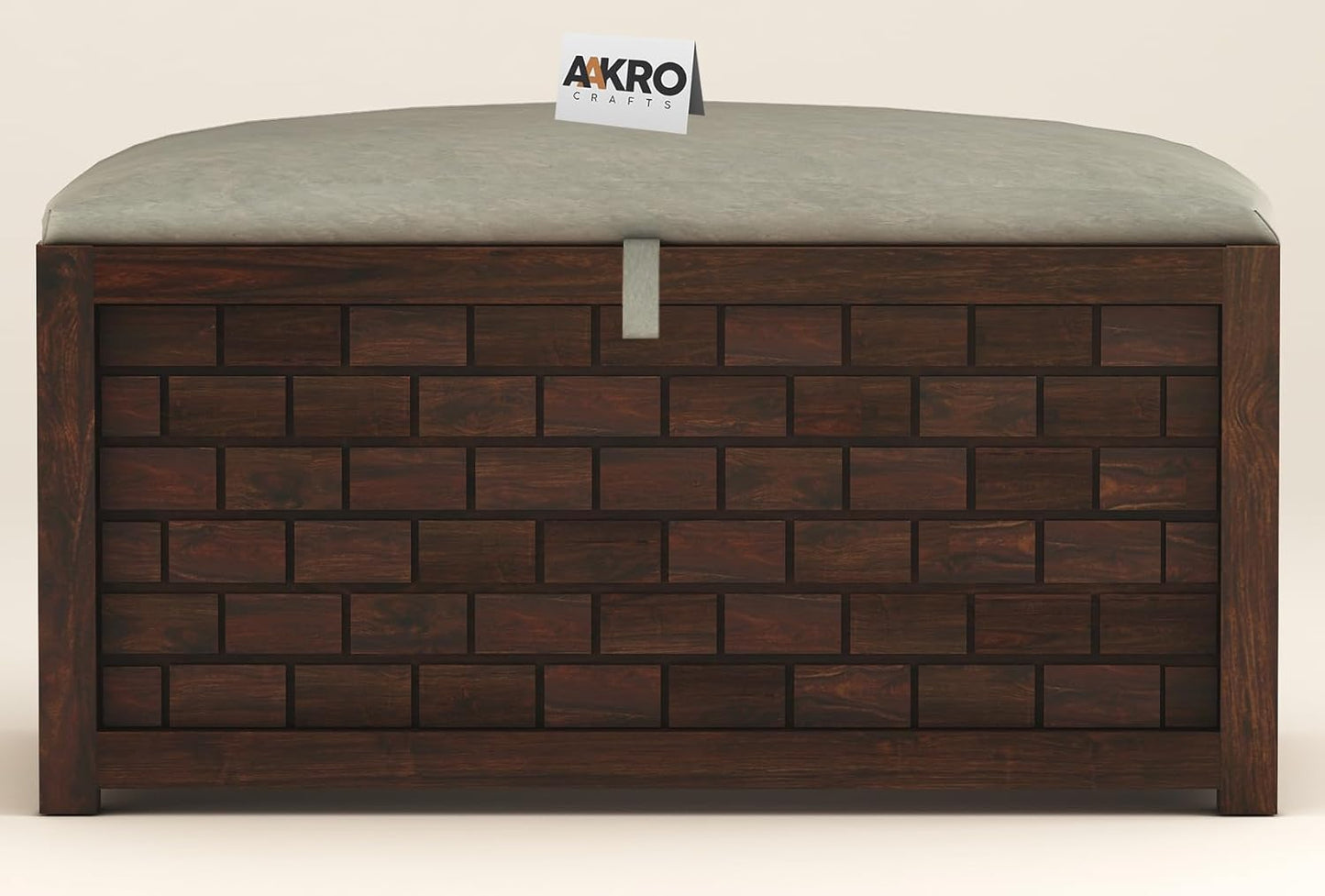 Sheesham Wood Storage Bench - 1 Year Warranty - Walnut Finish