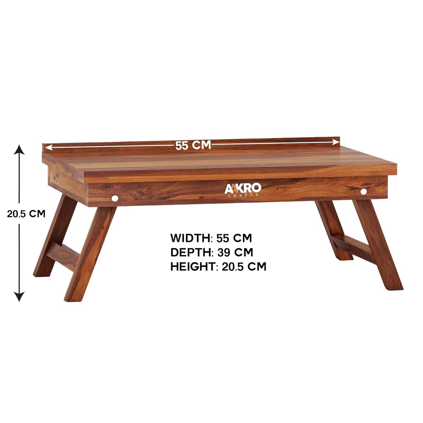 Sheesham Wood Laptop Table / Foldable Bed Table - 1 Year Warranty