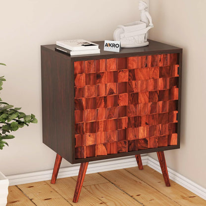 Sheesham Wood Sideboards and Cabinet with 2 Door Storage  - 1 Year Warranty