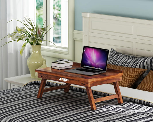 Sheesham Wood Laptop Table / Foldable Bed Table - 1 Year Warranty