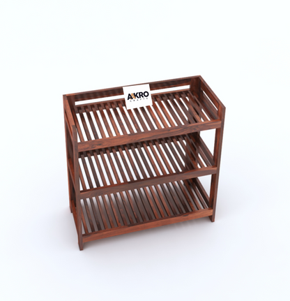 Aria Multipurpose Rack | Shoe Rack | Magazine Rack | Sheesham Wood | Honey Finish | 28x28x12 inches
