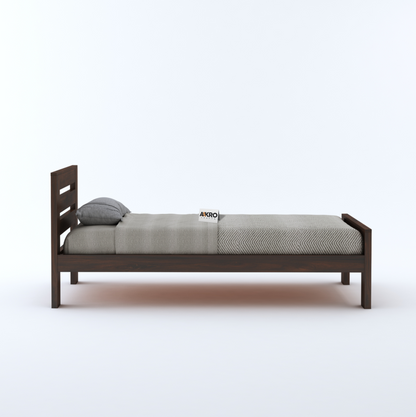 Neil Sheesham Wood Single Bed Without Storage - Walnut Finish