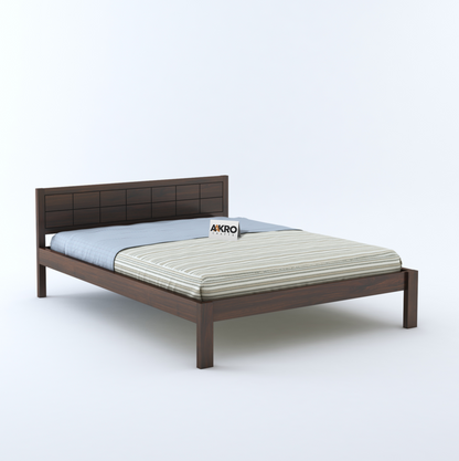 Ray Sheesham Wood Brick Bed Without Storage (Walnut)