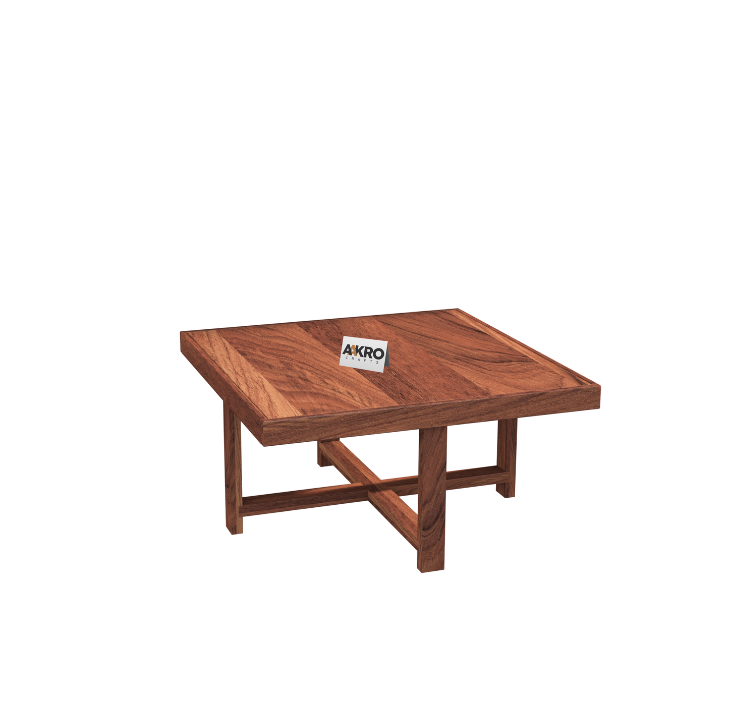Sally Solid Sheesham Wood Coffee Table with 4 Stools | Wooden Center Table for Living Room Furniture Teapoy Tea Table for Home (Honey Finish)