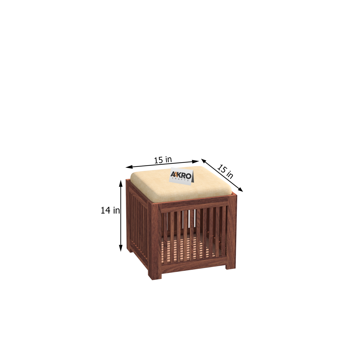 Sally Solid Sheesham Wood Coffee Table with 4 Stools | Wooden Center Table for Living Room Furniture Teapoy Tea Table for Home (Honey Finish)