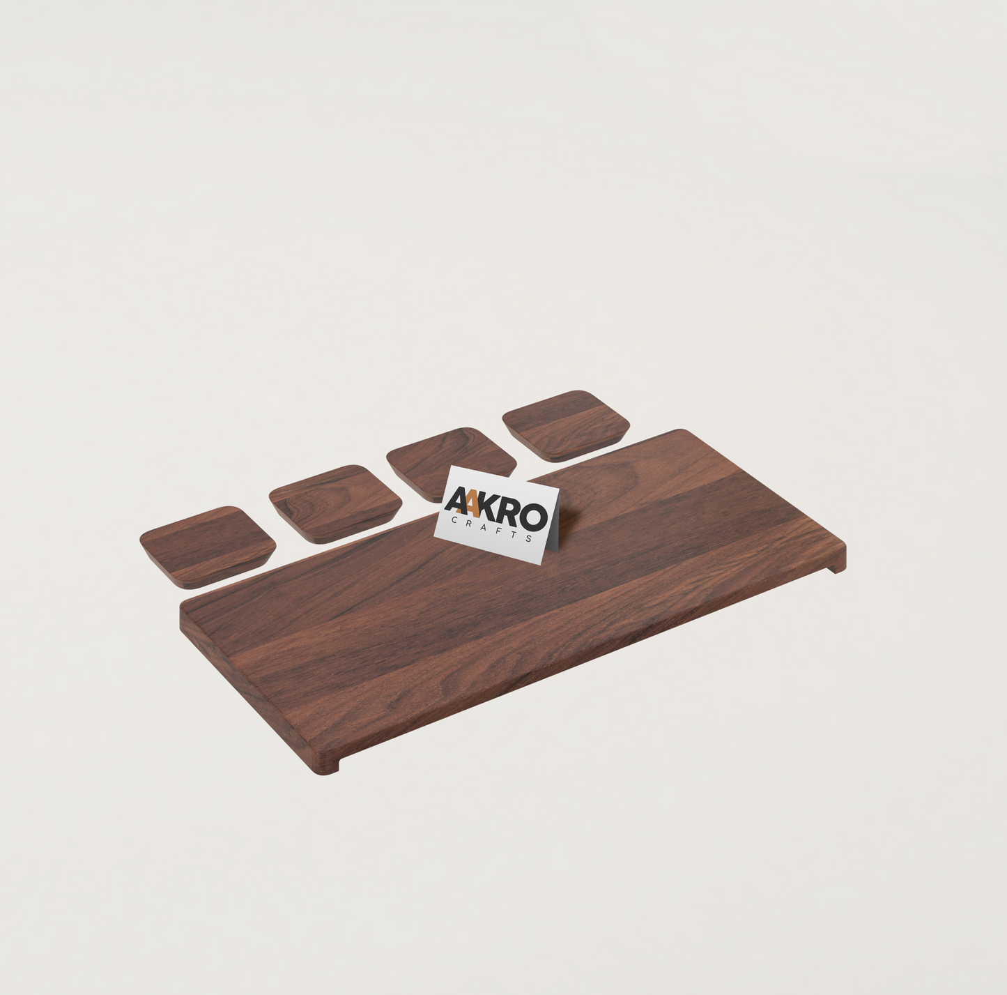 Meta Rectangle Wooded Tray with Toaster, Serve Tea, Coffee, Wine, Classic Wooden Decorative Tray
