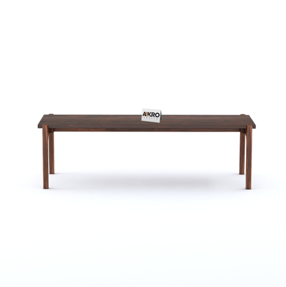 Moon Solid Sheesham Wood 4 Seater Bench for Living Room Bedroom Dining Table, Wooden Bench for Outdoor, Balcony - Walnut Honey Finish
