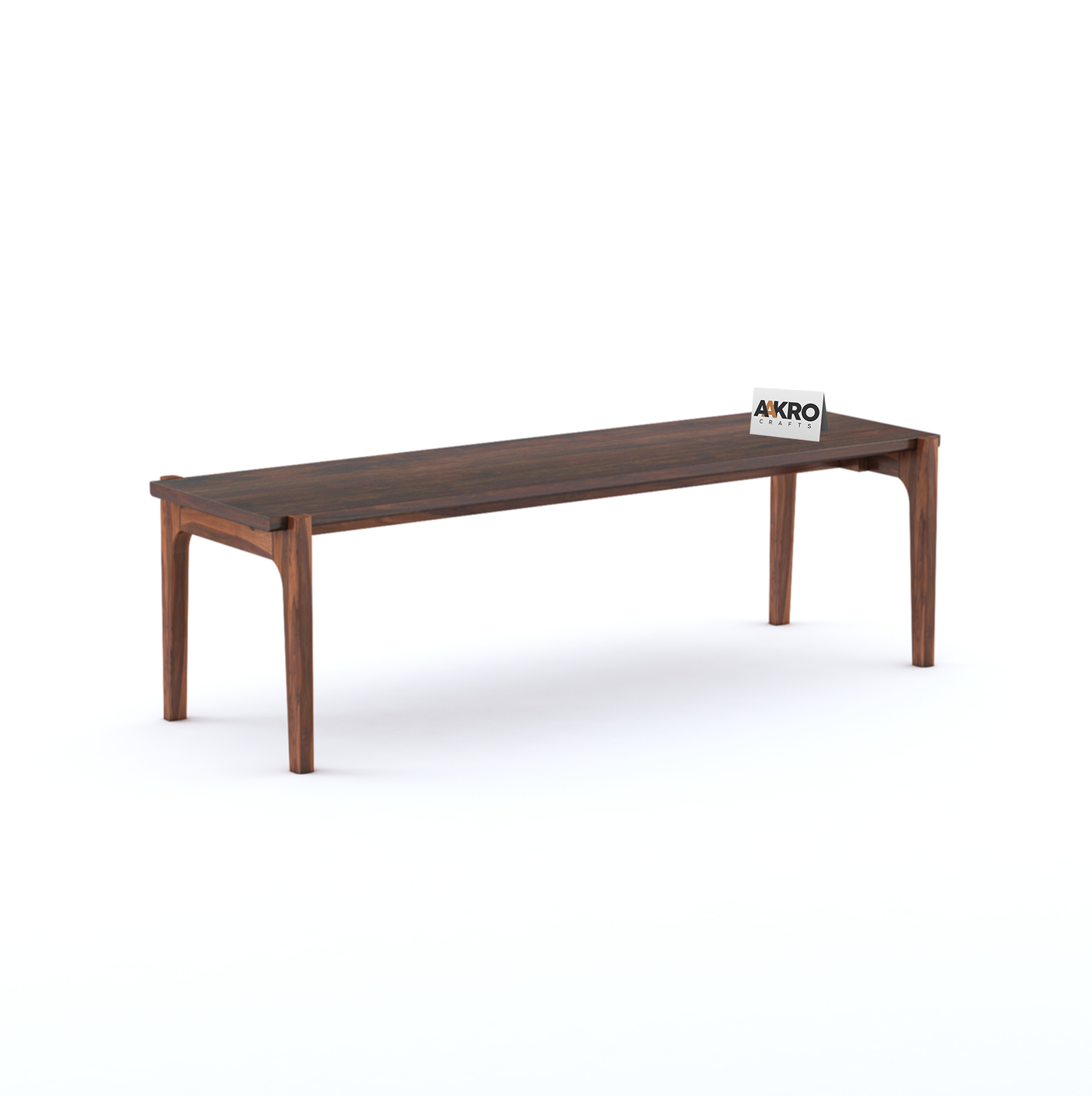 Moon Solid Sheesham Wood 4 Seater Bench for Living Room Bedroom Dining Table, Wooden Bench for Outdoor, Balcony - Walnut Honey Finish