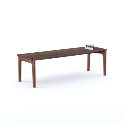 Moon Solid Sheesham Wood 4 Seater Bench for Living Room Bedroom Dining Table, Wooden Bench for Outdoor, Balcony - Walnut Honey Finish