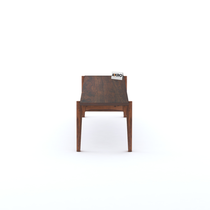 Moon Solid Sheesham Wood 4 Seater Bench for Living Room Bedroom Dining Table, Wooden Bench for Outdoor, Balcony - Walnut Honey Finish