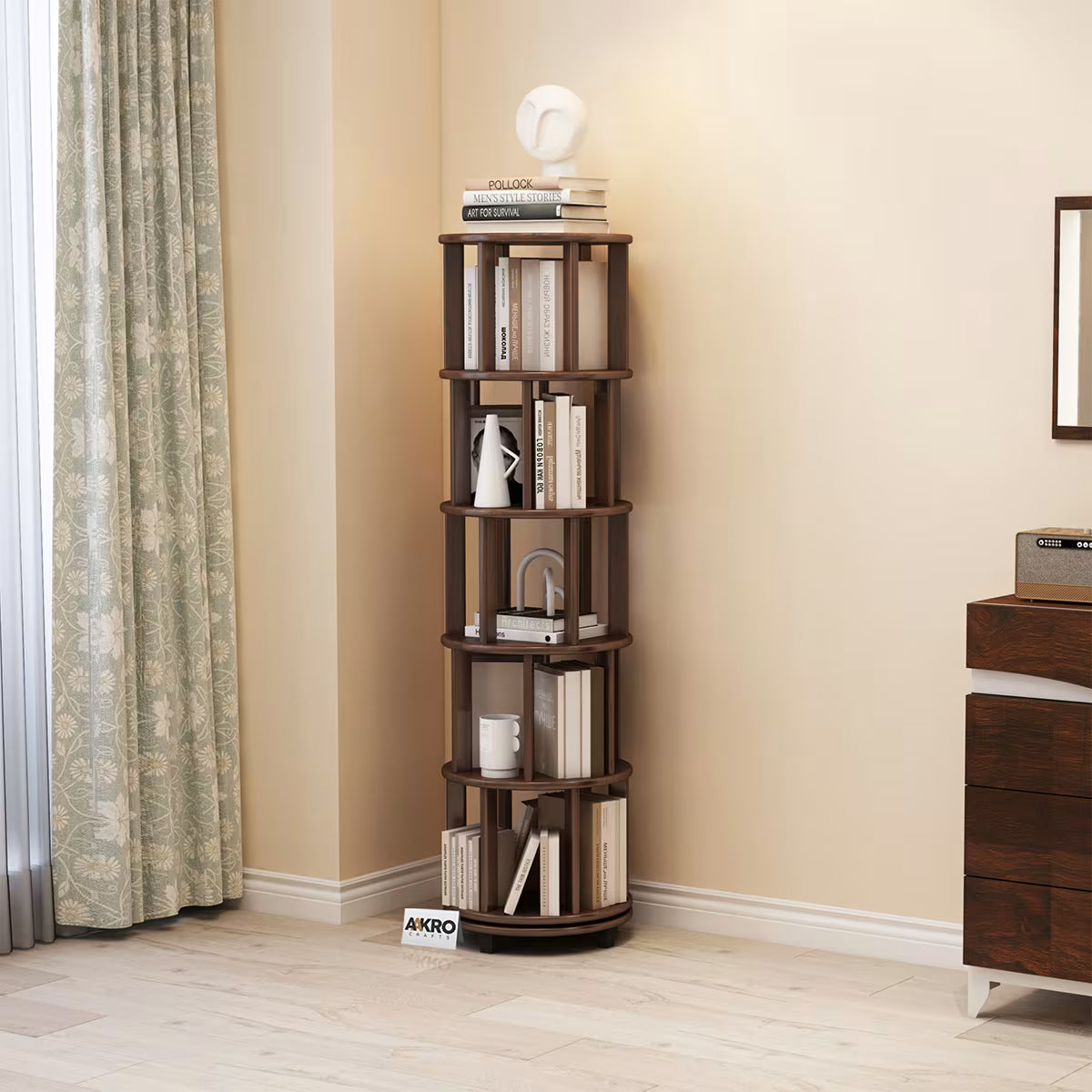 Traditional & Luxurious Teakwood Revolving Book shelf Online Rajasthan