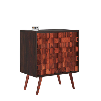 Marvin Solid Sheesham Wood Sideboards and Cabinet with 2 Door Storage for Living Room - Walnut Finish (1 Year Warranty)