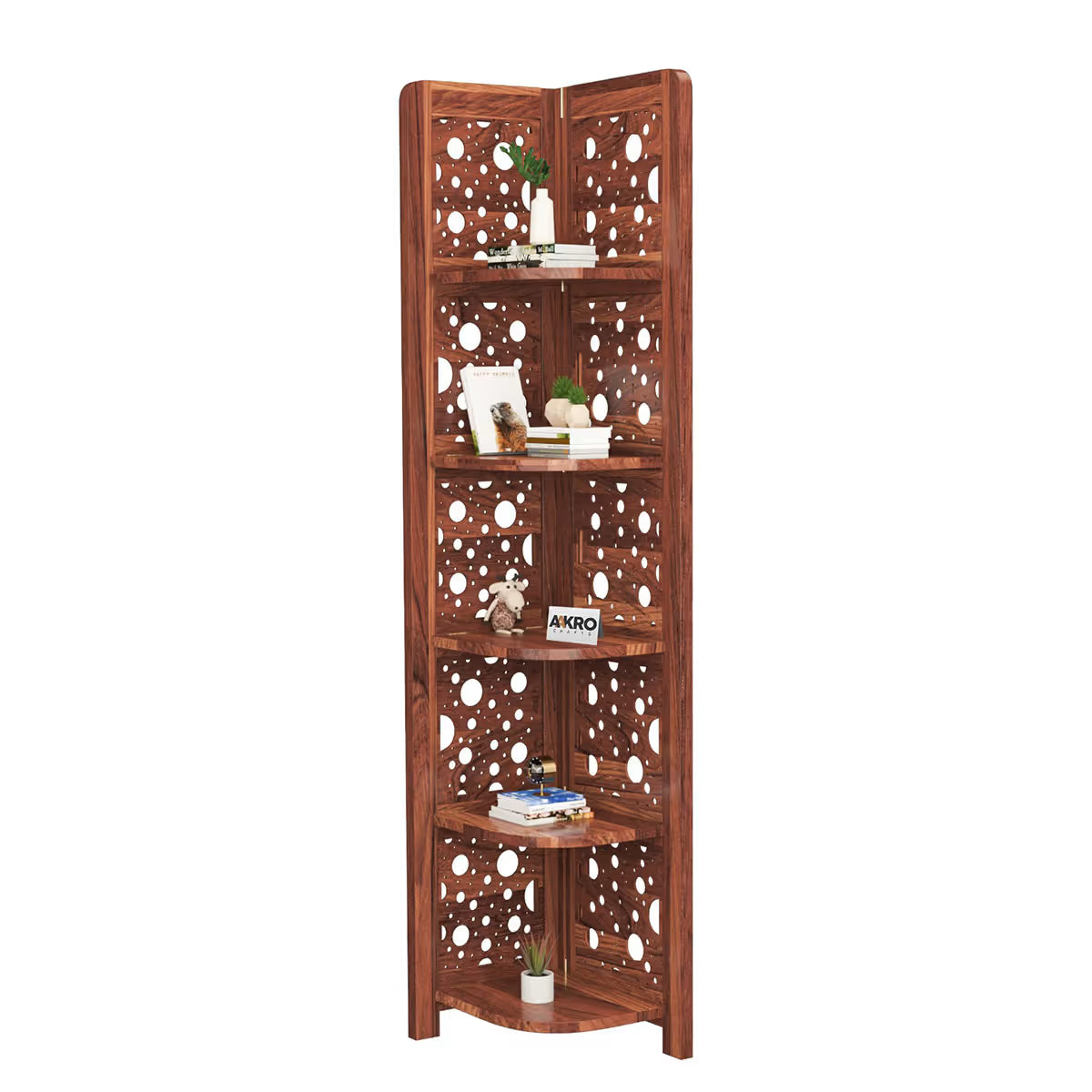 uy sheesham wood corner bookshelf online