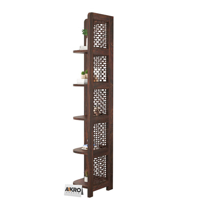 Levi Bookshelf / Display Unit | 5 Tier | Sheesham Wood | Foldable (Walnut Finish)