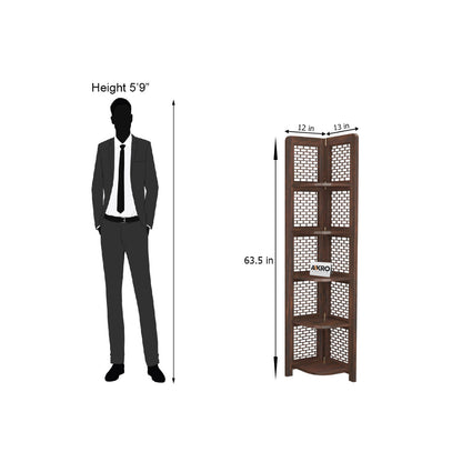 Levi Bookshelf / Display Unit | 5 Tier | Sheesham Wood | Foldable (Walnut Finish)