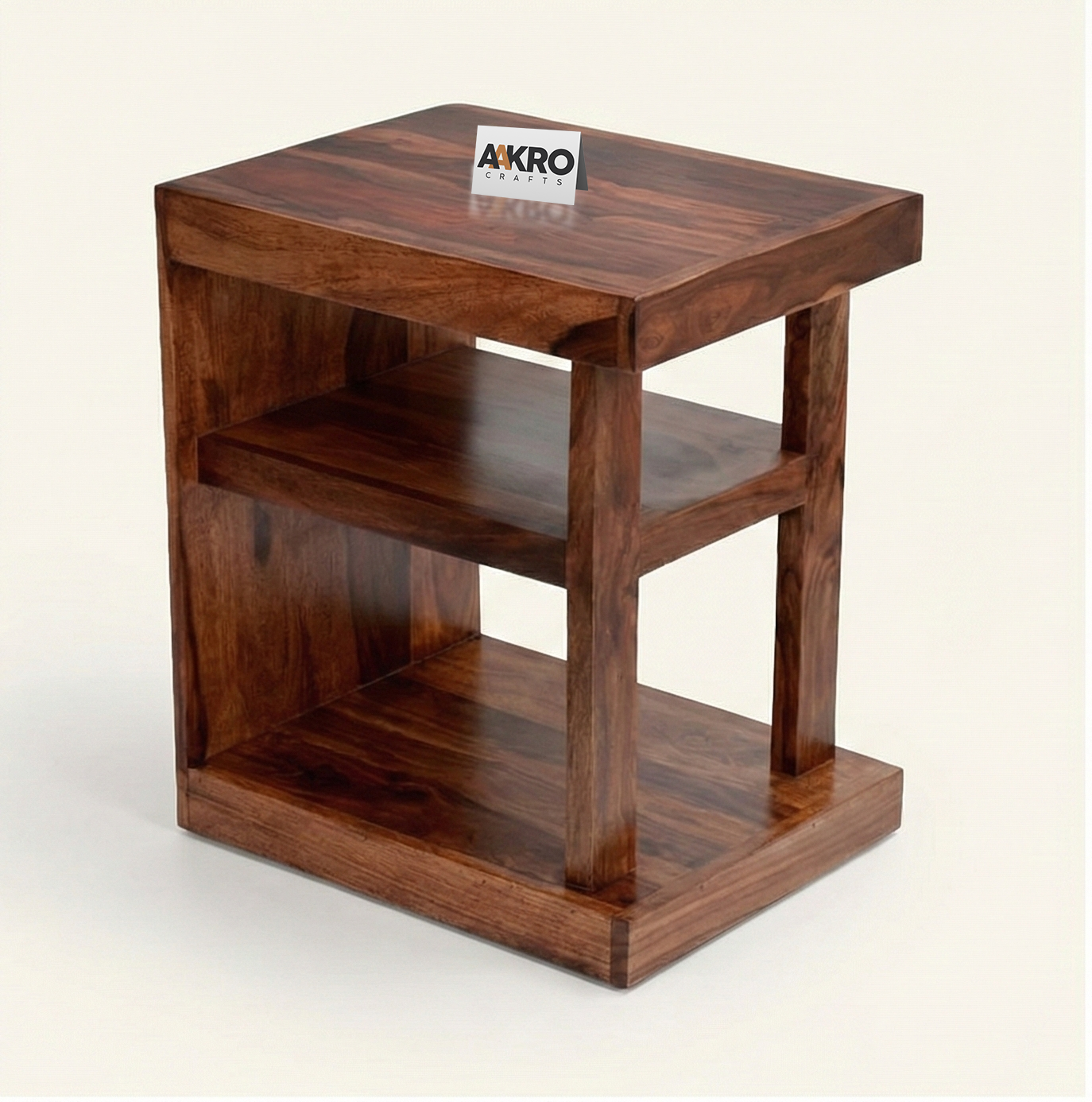 Lexa Sheesham Wood Bedside Organiser