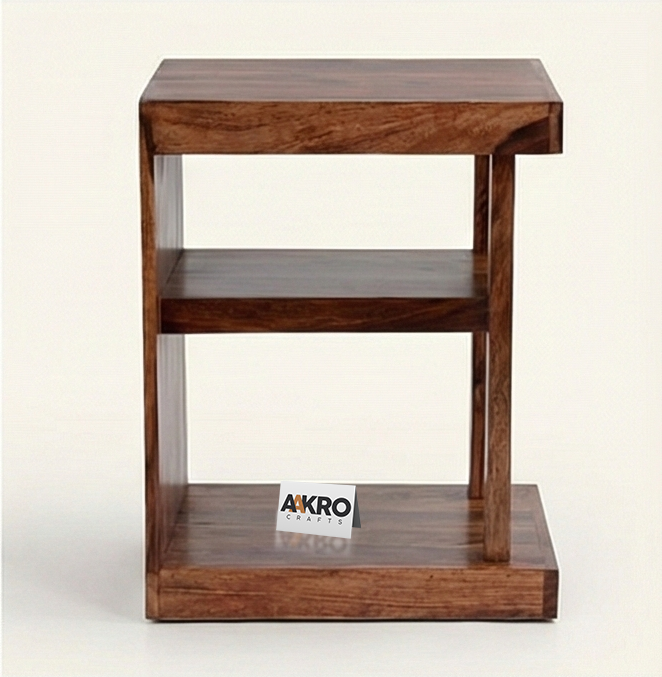 Lexa Sheesham Wood Bedside Organiser