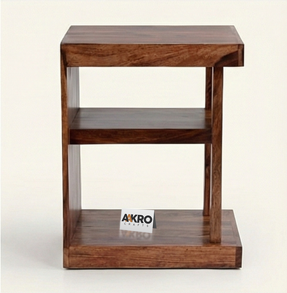 Lexa Sheesham Wood Bedside Organiser