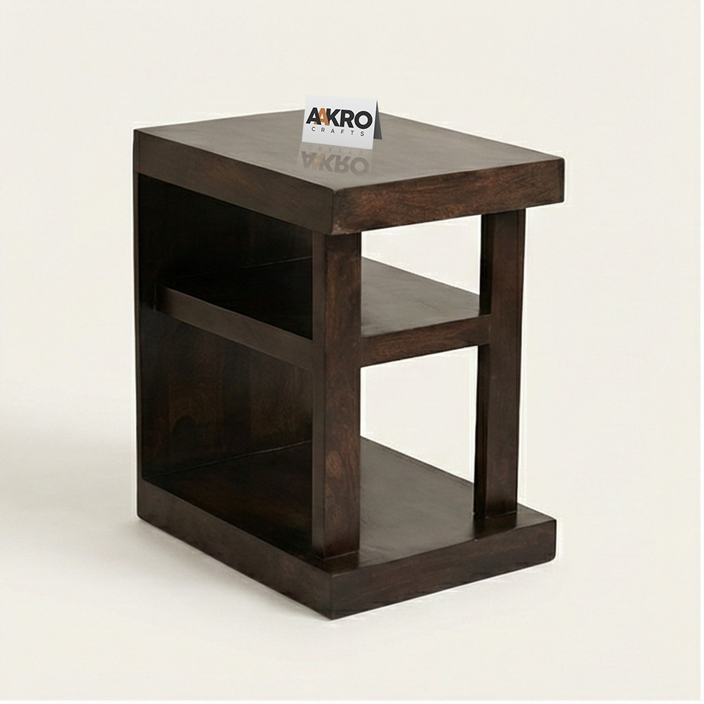 Lexa Sheesham Wood Bedside Organiser