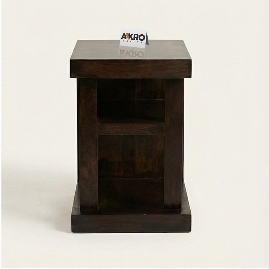 Lexa Sheesham Wood Bedside Organiser