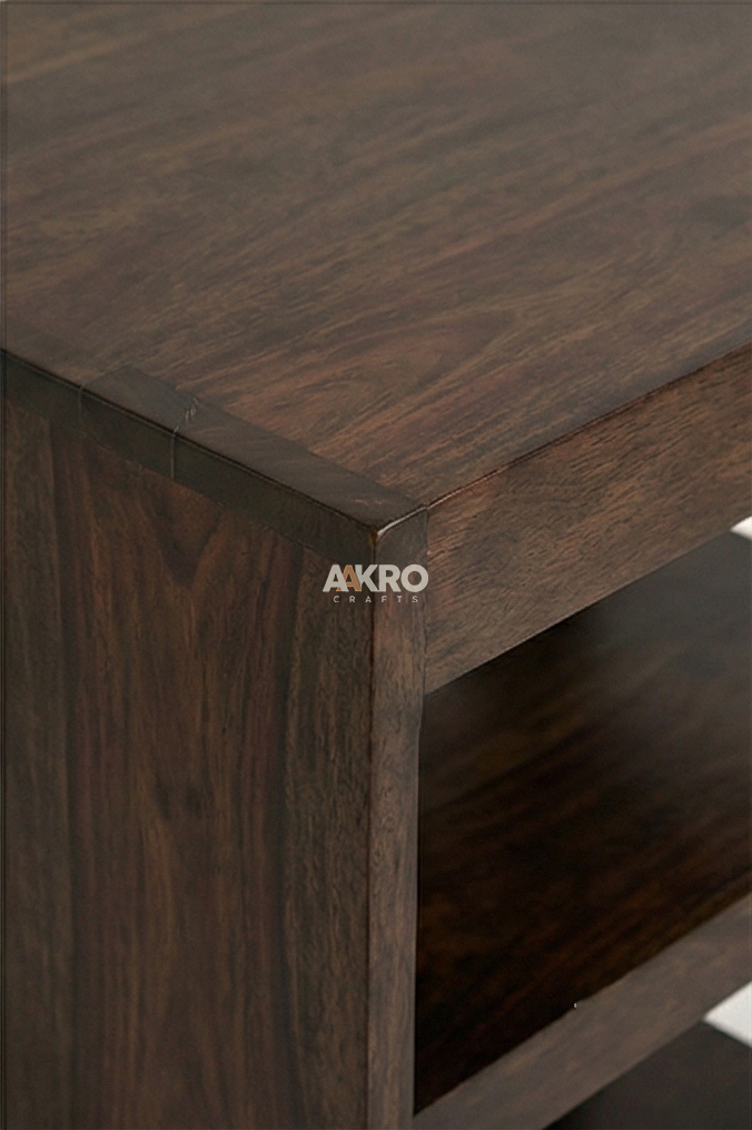 Lexa Sheesham Wood Bedside Organiser