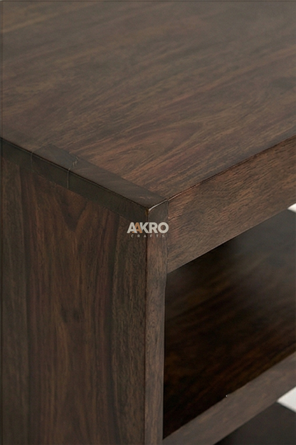 Lexa Sheesham Wood Bedside Organiser