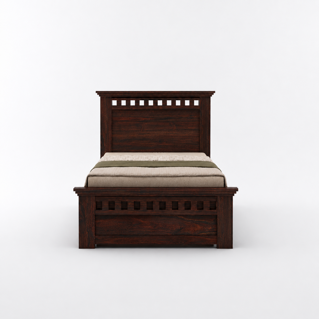 Kuber Expandable Solid Sheesham Wood Single Bed Pull-Out Guest Bed