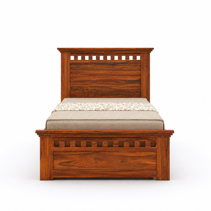 Kuber Expandable Solid Sheesham Wood Single Bed Pull-Out Guest Bed