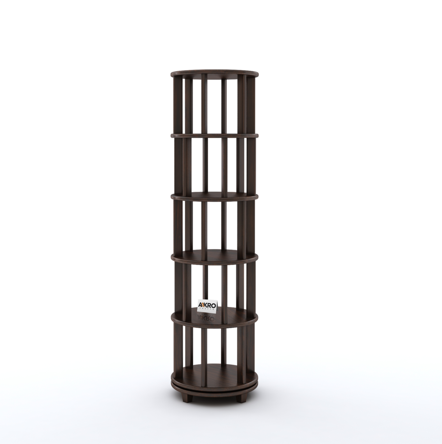 Bassanio Revolving Bookshelf – Solid Wood 360° Tower