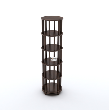 Bassanio Revolving Bookshelf – Solid Wood 360° Tower