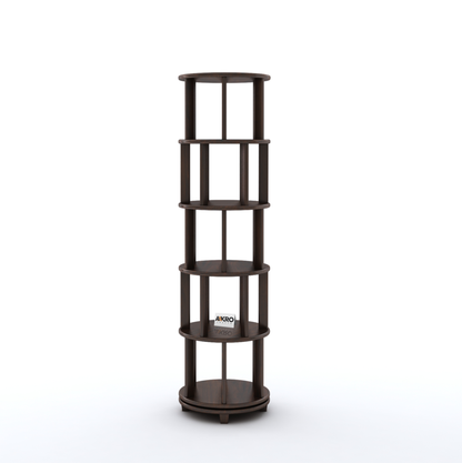 Bassanio Revolving Bookshelf – Solid Wood 360° Tower