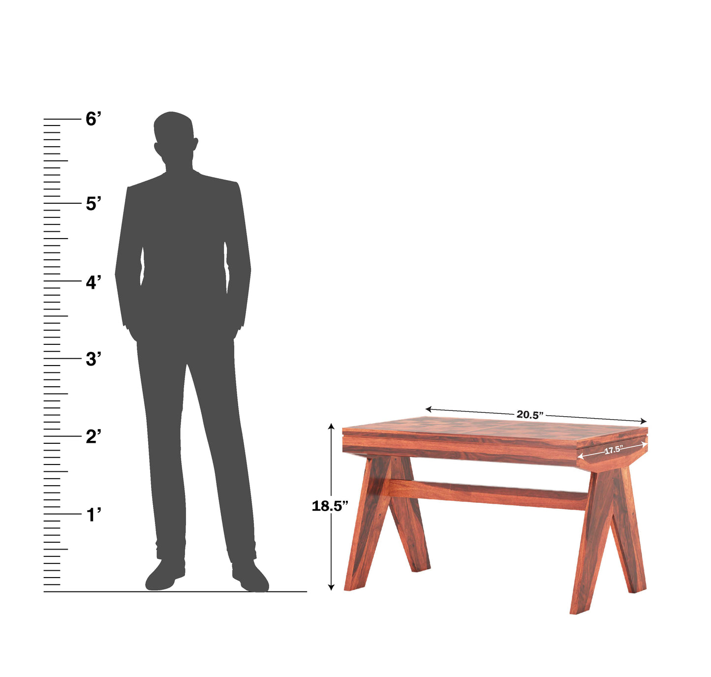Erin Sheesham Wood Console Table / Entryway Table Checker - 1 Year Warranty