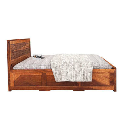 Tuscan Double Bed with Box Storage (Honey Finish)