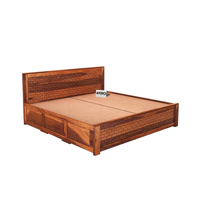 Tuscan Double Bed with Box Storage (Honey Finish)