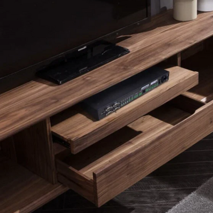 Layvio Solid Wood Tv-Unit 2 Door 2 Drawers & One Shelf In Provincial Teak