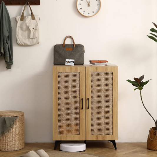 Nuvrio Sheesham Wood Shoe Cabinet - Mango Wood Shoe Rank For Living Room Furniture