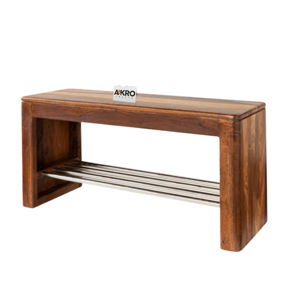 Melvero Solid Wood Shoe Rank In Provincial Teak Finnish For Living Room Furniture