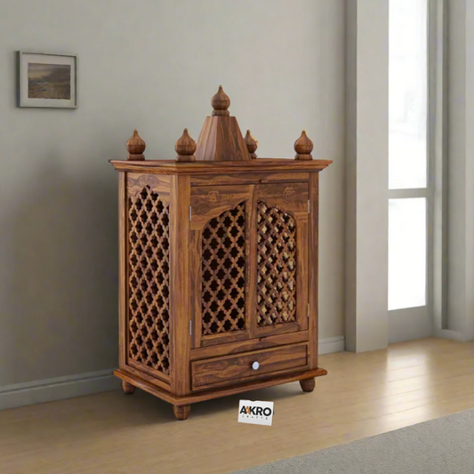 Decorna Solid Wood Temple with Two Door And One Drawer Storage