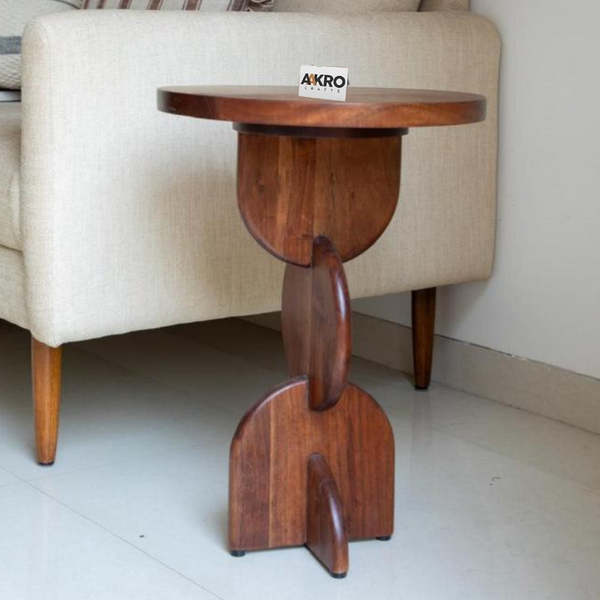 Timbera Acacia Wood Sofa Side Table for Living Room | Premium End Table for Home