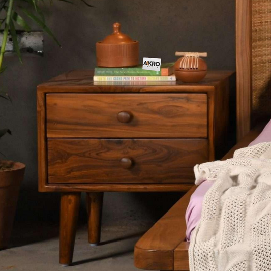 Nörda Teak Wood Bedside Table