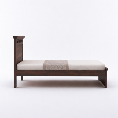 Kuber Solid Sheesham Wood Single Bed – Non-Storage Wooden Bed