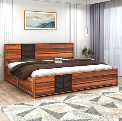 Sheesham Wood Venguard Bed with Box Storage  - 1 Year Warranty