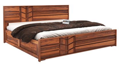 Venguard Sheesham Wood Bed with Box Storage  - 1 Year Warranty