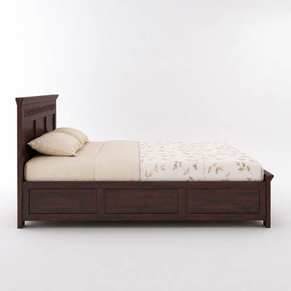 Kuber Grid Design Sheesham Wood Bed with Box Storage